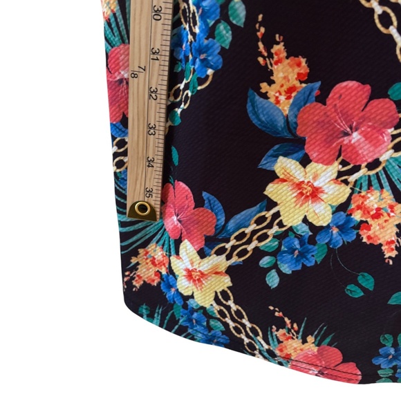Jane Norman London Floral Tropical Bodycon Dress Black Multicolor US 8 / UK 12 - Picture 11 of 11
